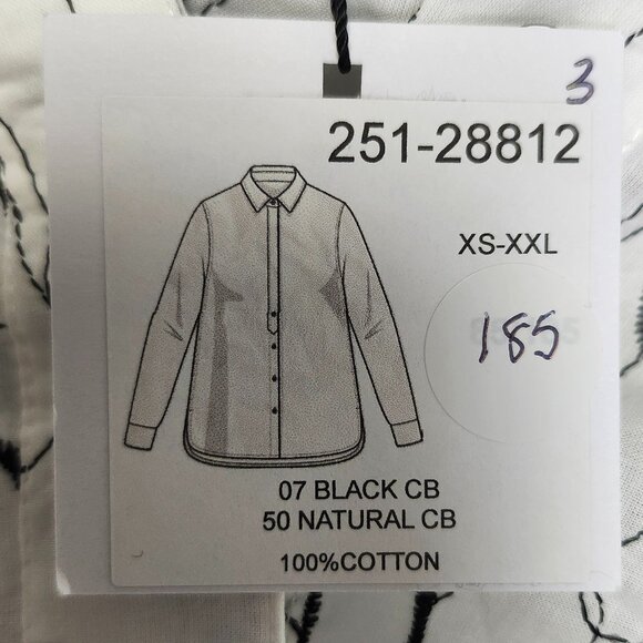 Atelier by Lyse Spenard Women's White/Black Flower Embroidered Top Size S - Picture 5 of 5